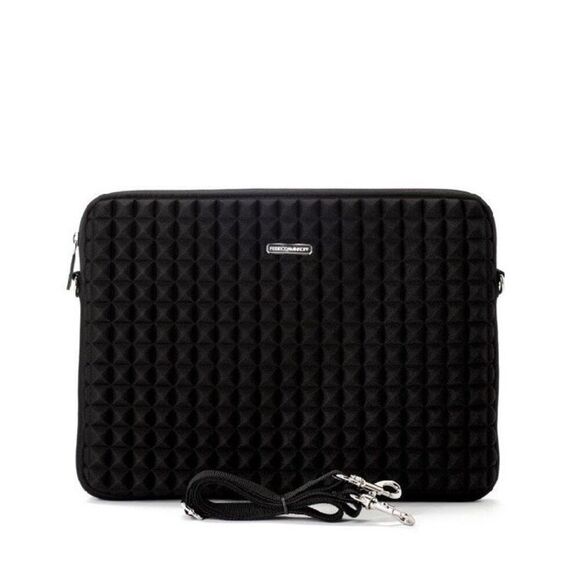 Rebecca Minkoff Regan Textured Neoprene Crossbody Messenger Laptop Bag in Black - Picture 1 of 10